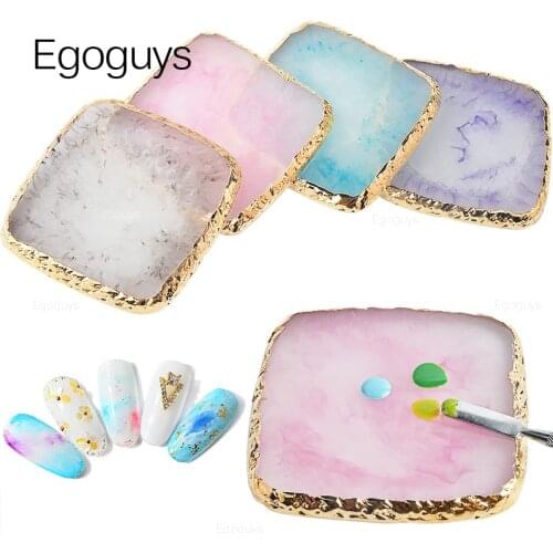 1 Pcs Resin Stone Color Palette False Nail Tips Drawing Nail Color Palette for Nail Color Mixing Display Manicure Polish Gel Too
