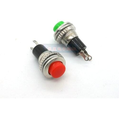 10Pcs DS-316 No lock switch 10MM Red color doorbell switch/Reset switch/Push Button Switch Without Lock Small Round Button