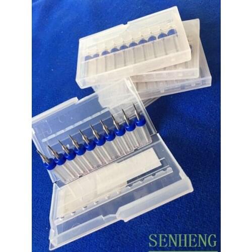 10Pieces 0.35mm high precision Carbide CNC Router Bits PCB drills Spiral Milling Cutter Drill Bit