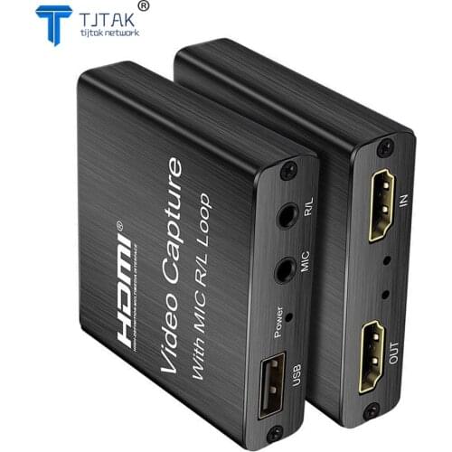 4K HDMI Gravicos Placa de Captura Video 3.5mm Saida de Audio Mic EM Loop USB 2.0 Gravador Caixa Dispositivo Para Transmissao AO