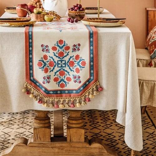 American Table Runner Wool Light Luxury High-End Zen Table Runner Vintage Dining Teatable Rectangular Tablecloth Decoration
