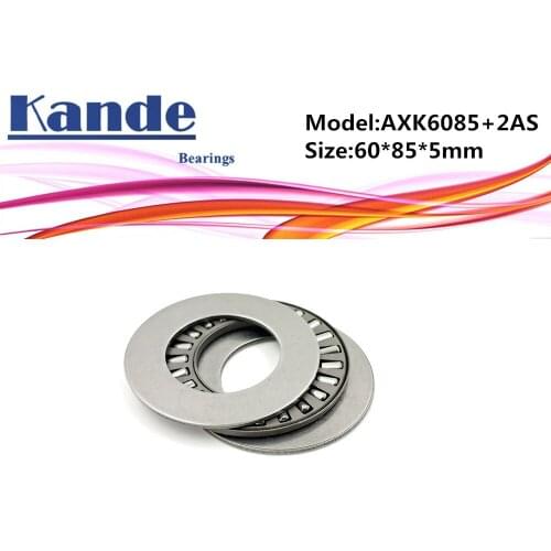 AXK6085 + 2AS 1PC Thrust Needle Roller Bearing With Two AS6085 Washers 60*85*5 mm Plane Thrust Needle Roller Bearing