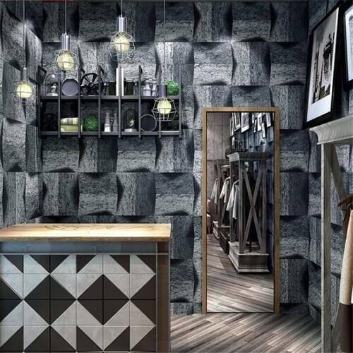 Beibehang new Retro 3d bricks stone pattern culture stone wallpaper bar hair salon coffee restaurant industrial wind wallpaper