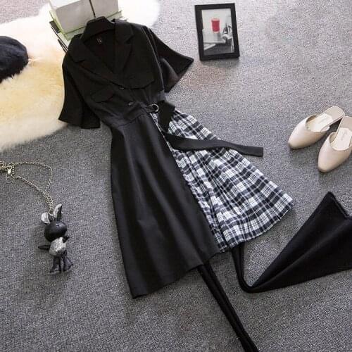 Large size ladies' 2021 new wave little chubby girl dress fat younger sister temperament suits summer dress