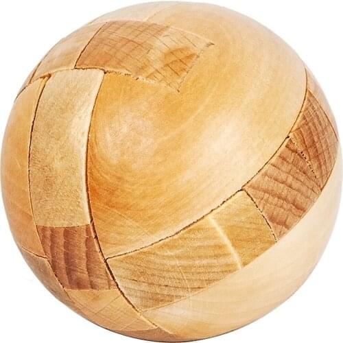 6cm Wooden Puzzle Magical Ball Lock Brain Teasers Intelligent Toy Ball Puzzles Toy
