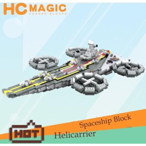 HC Magic 1011 1694Pcs Super Hero Series The SHIELD Helicarrier Magic Diamond Building BlockEducation Toys For Bricks Gift