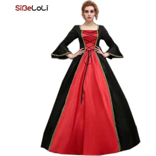 Halloween Women Clothes Rococo Baroque Dresses 18th Century Renaissance Historical Period Victorian Dress Gown for Women