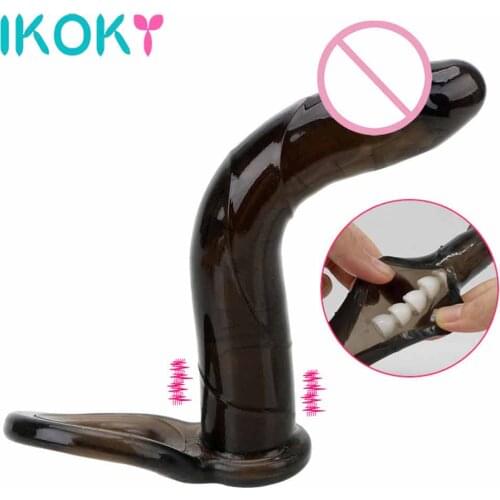 IKOKY Double Penetration Anal Butt Plug Erotic Toys Dildo Vibrator Anal Plug G-Spot Vibrator Sex Toys For Men Women Strapon