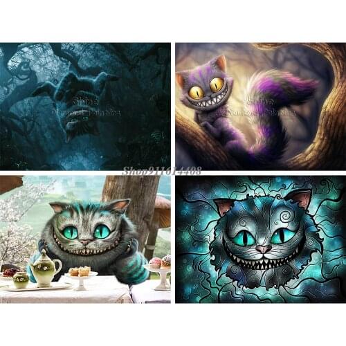 Canvas Painting Anime Cartoon Cheshire Cat New Arrivals Alice In Wonderland Posters Prints Wall Art Pictures Living Room Decor