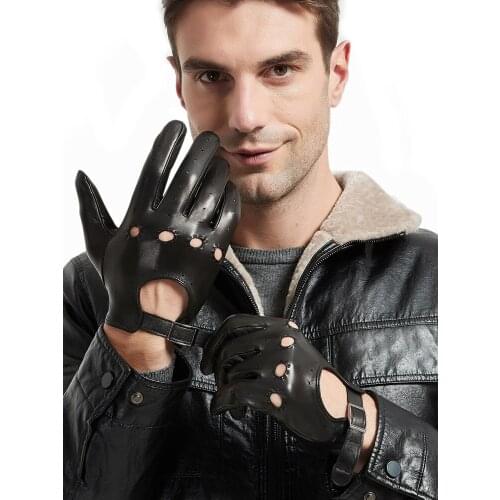 Kimobaa man ultrathin unlined whole piece of Italy leather driving leather gloves