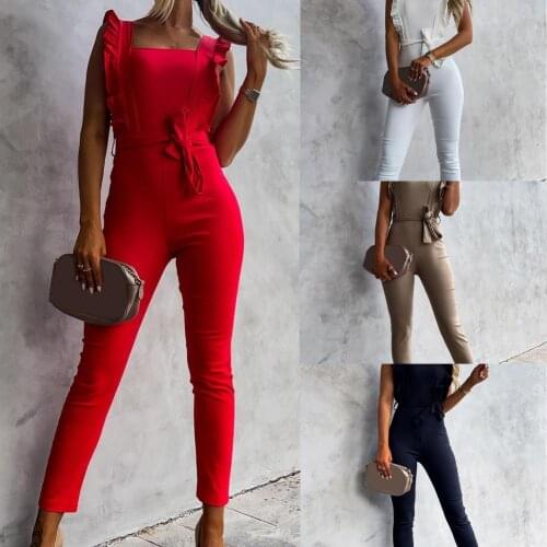 Summer Fashion Sleeveless Jumpsuits Women Rompers Solid Color Slim Trendy Casual Bodycon Pants Playsuit Clubwear Bodysuit Romper