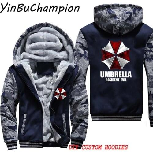 Mens Umbrella Thick Tracksuits Hoodies Sweatshirts Camouflage Winter Fleece Coats Jacket Plus Size 5XL