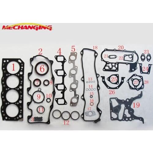 Customized LOGO 3L For TOYOTA HILUX II HIACE DYNA 150 2.7 Diesel Enging Rebuilding kits Automotive Parts Engine Gasket 51009400