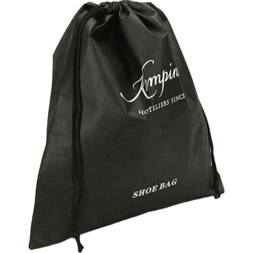 Wholesale 500pcs/lot Eco-friendly Reusable Shoes Packaging Non Woven Drastring Bags with Customized Logo Shopping Tote-bag