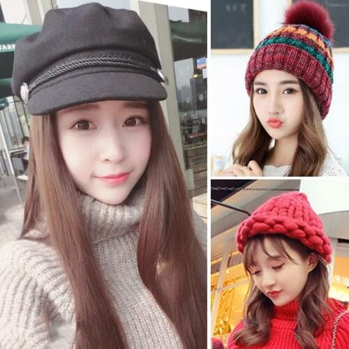 Autumn Winter Warm Hats Hip Hop Skullies Beanie Cap Casual Knitted Hat Women Female Beanie Hats Thick Warmer Bonnet Ladies