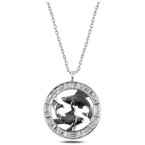 Silver Fish Sign Necklace