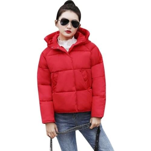 Parka For Women Winter Jacket Women Coats Zipper Pocket Hooded Coats Ladies Park Cotton Padded Lining Autumn Female Parkas