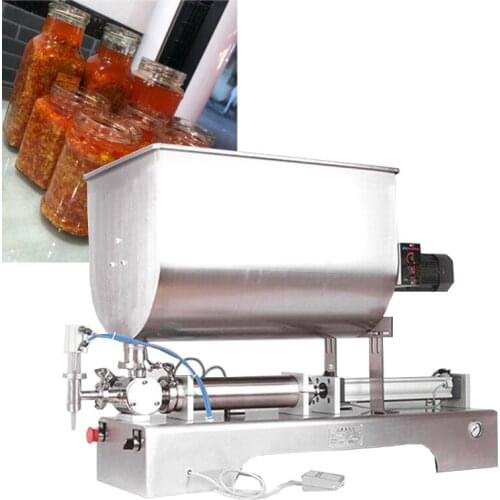 80L Pneumatic liquid paste filling machine for face cream tomato sauce peanut butter mixing type filling machine