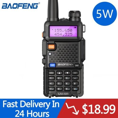 1 Or 2PCS Baofeng UV-5R Walkie Talkie Professional CB Radio Station Transceiver 5W VHF UHF Portable UV5R Hunting Ham Radio