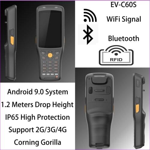 EVAWGIB Handheld PDA Android 9.0 Rugged POS Terminal 1D 2D Barcode Scanner WiFi 4G GPS Bluetooth PDA Barcode Reader Data Capture