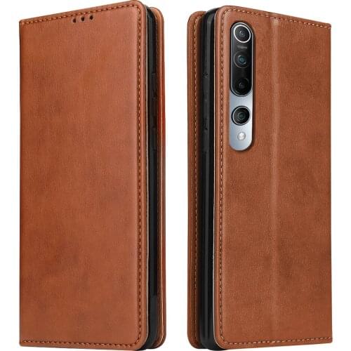 Luxury Retro PU Leather Magnet Flip Case For Xiaomi Mi 10 Mi10 Pro 5G Cover Card Slots Stand Coque