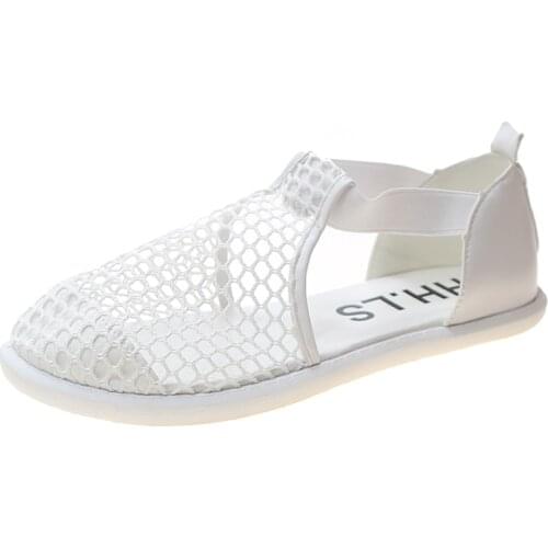 Summer net shoes womens breathable thin womens shoes 2021 new Baotou mesh sandals womens mesh soft sole shoes