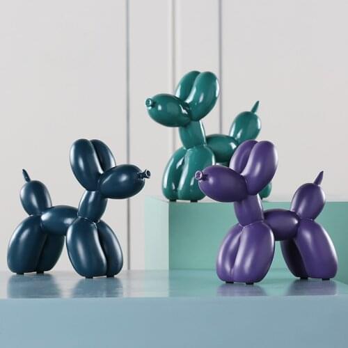 Balloon Dog Statue Table Decoration Accessories Home Decor Animal Sculpture Modern Resin Statue Office Room Desk Decorations Art