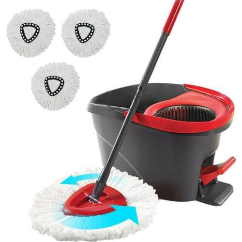 3PCS Replacement Mop Heads Easy Clean Mopping Wring Mop Refill Mop 360 Rotating Floor Mop Head Home Cleaning Tool Mop Cloth