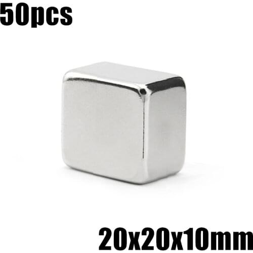 50pcs F20x20x10mm Super Powerful Strong Rare Earth Block NdFeB Magnet Neodymium N35 Magnets F20*20*10mm- Free Shipping