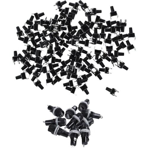 100 Pcs 6 x 6mm x 9.5mm Tactile Tact Push Button Switch & 10Pcs 10A AC 250V 5mm x 20mm Plastic Fuse Holder Socket