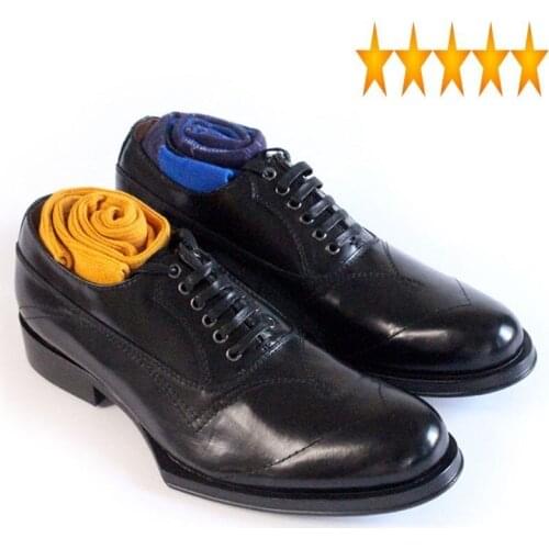 Brand Geometric Platform Men Top Formal Oxfords Luxury Nature Leather Runway Business Man Footwear Block Heels Dress Shoes