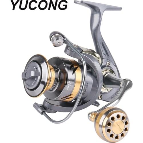YUCONG Full Metal Spool Spinning Reel 5.2:1 High Speed Fishing Reel 12kg Max Drag Wheel Saltwater Bass Fishing 2000-7000 Series