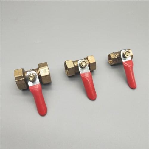 1/4'' 3/8'' 1/2'' BSP Female Thread Mini Ball Valve Brass Connector Joint Copper Fitting Coupler Adapter Water, Air, Oil