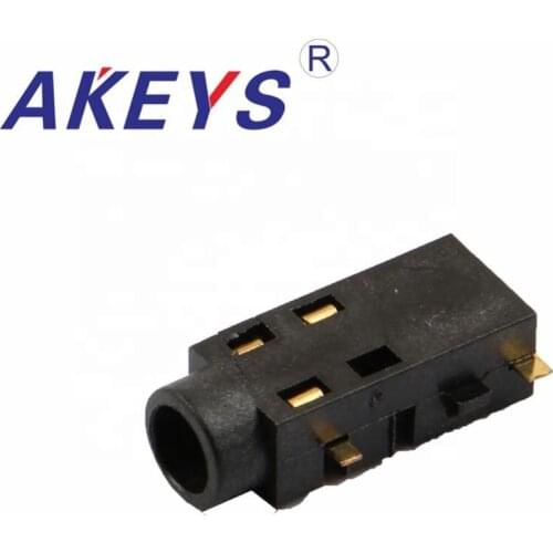 10PCS PJ-327B 3.5 earphone jack 5 pin insert pin without fixed pin insert in the front paste in the behind sinking plate bent