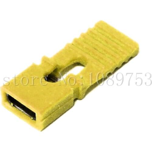 100 Pcs Mini 2.54mm Standard Circuit Board Yellow With Handle Jumper Cap