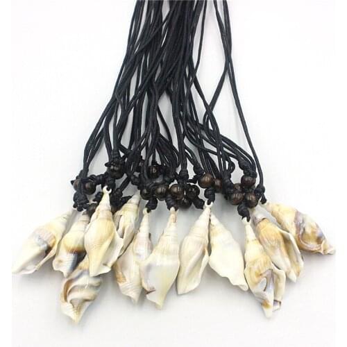 Jewelry Wholesale Lots 12pcs Imitation Conch Seashell Necklaces Acrylic Pendants Charms for Men Womens Gift XL105