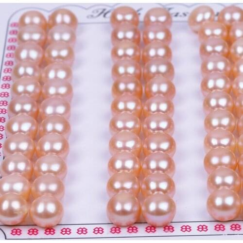 3A Half Drilled Natural Freshwater Pearl 2-15mm Zhuji Farming Natural Button Pearl Beads for Making Pearl Ear studs