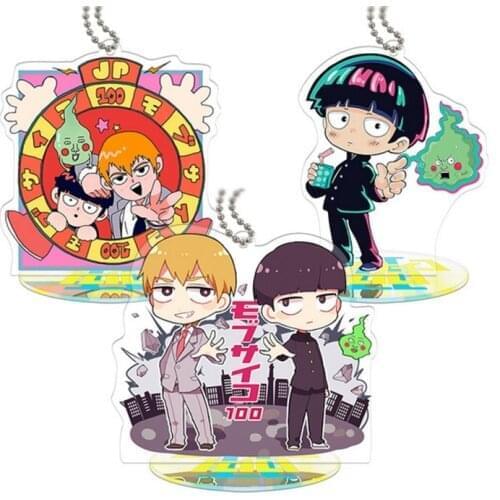Anime Mob Psycho 100 Reigen Shigeo Kageyama Ekubo Acrylic Doll Keychain Keyring Phone Pendant Stand model toy Gifts