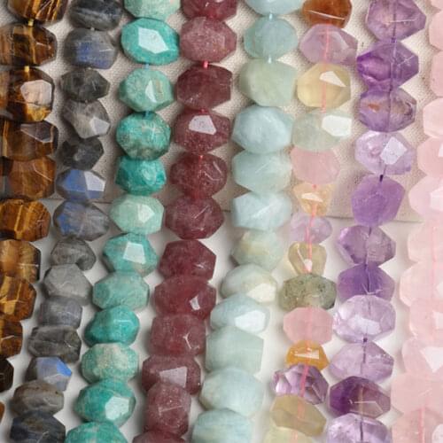 Natural Amazonite Amethysts Citrines Agates Rose Quartzs Large Faceted DIY Loose Beads For Jewelry Making Beads accessories 15