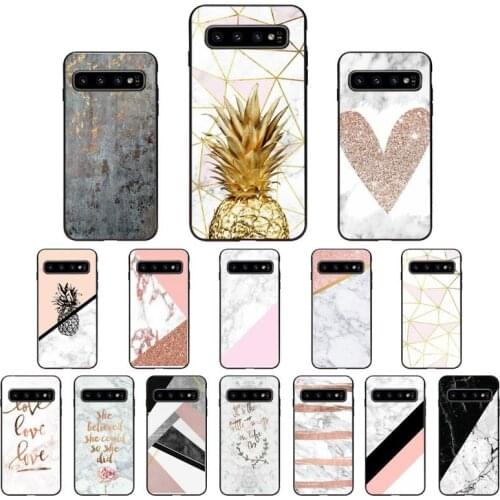 Art White Black Pink marble printed pineapple Phone Case For Samsung Galaxy S10E S20 Ultra S10 S21 S7 S8 S9 Plus S21Plus S20FE