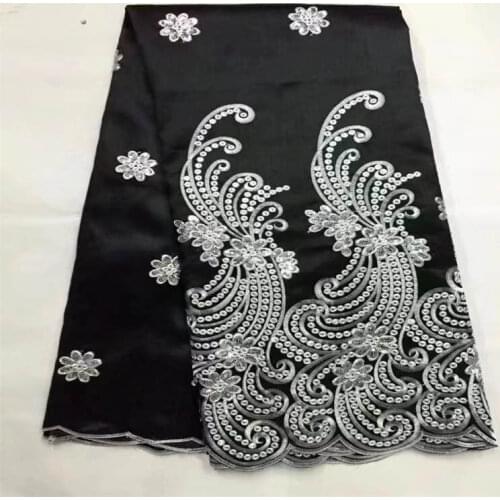 CQP/ 5 Yards/pcs High Quality George Lace Fabric African nigerian Embroidered George Lace Fabric For Wedding Dress Party! (10276