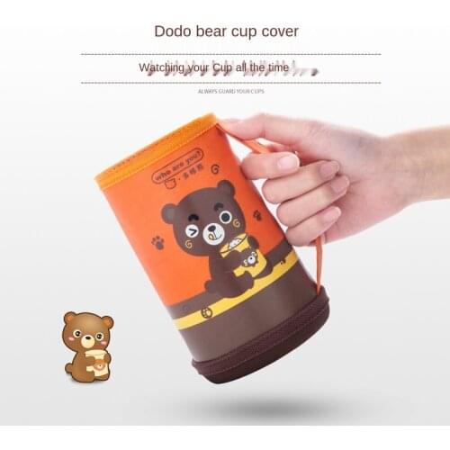 Children insulation cup embroidered cup set with hand-held insulation protection anti-fall baby kettle cute cartoon water cup