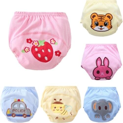 Kids Cotton Training Pants Panties Baby Diapers Reusable Cloth Diaper Nappies Washable Underwear Infants Children Nappy Changing
