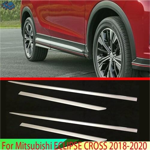 For Mitsubishi ECLIPSE CROSS 2018 2019 ABS Chrome Side Door Line Garnish Body Trim Accent Molding Cover Bezel Styling Protector