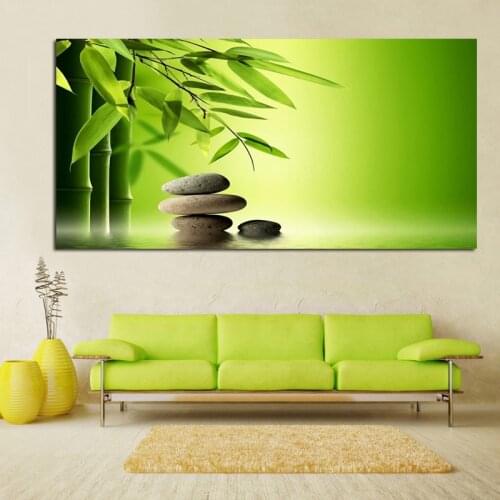 Print Zen Stones Bamboo Water Feng Shui Oil Painting Landscape on Canvas Cuadros Modern Wall Art Pictures for Living Room Sofa