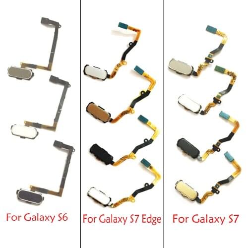Home Button FingerPrint Touch ID Sensor Flex Cable Ribbon For Samsung Galaxy S6 S7 edge Replacement Parts