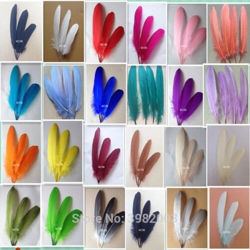 DIY Goose Feathers Retail 20 pcs 15-20 cm / 6-8 inches Goose Feather Plumes Feathers Washed Goose Down Fluffy Plume For Wedding