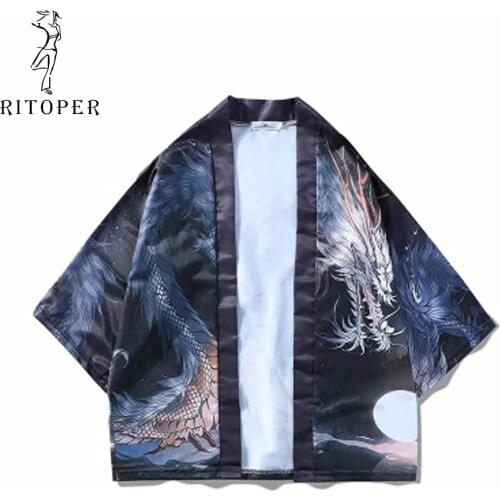 Harajuku Kimono Men Women Japanese Traditional Clothes Haori Yukata Japanese Streetwear Asian Costume Samurai Anime Robe