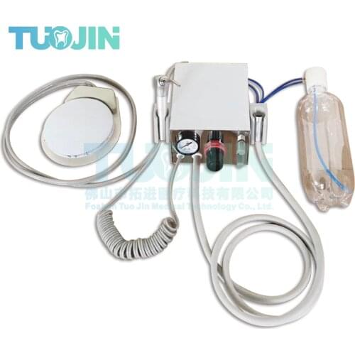 Dental Mini Portable Turbine Unit Metal 4-Holes or 2-Holes 3 Way Syringe Dental Lab Equipment Tools Work with 1pcs Handpiece Tub