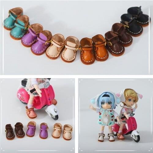 OB11 baby shoes cowhide high boots baby clothes shoes GSC plain body 1/12 BJD baby body9 doll shoes doll accessories